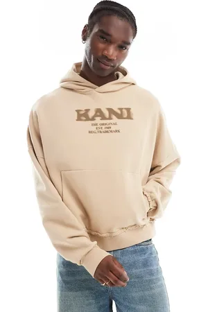 Karl Kani Mørkbeige hættetrøje med spraylogo i retro-stil-Neutral