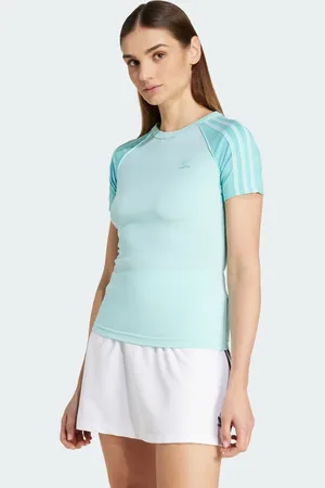 adidas Adicolor - Turkis slim-t-shirt med 3 striber-Blå