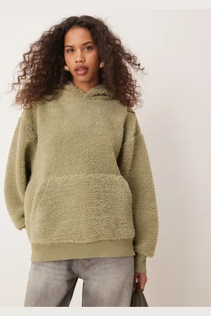 ASOS Salviegrøn oversized hættetrøje i plys