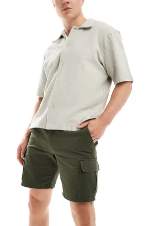 New Look Mørke kakifarvede cargoshorts-Grøn