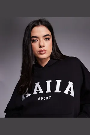 Kaiia Sport Plus - oversized hættetrøje med broderet logo - Del af sæt