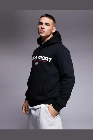 Ralph Lauren Sports Capsule - Sort hættetrøje med logo