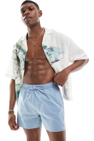 Emporio Armani Lyseblå badeshorts med logo