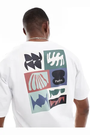 Parlez Stallo - og kortærmet T-shirt med logo og print på ryggen