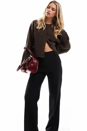 ASOS ASOS DESIGN Petite - Sorte skræddersyede bukser med lige ben i slim fit