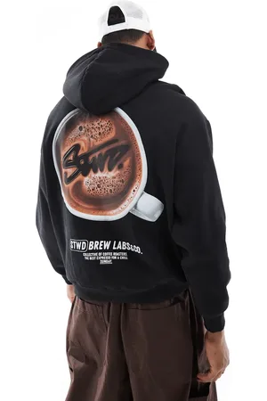 Pull&Bear STWD - hættetrøje med kaffeprint