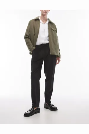 Topman Sorte tapered bukser i fløjl