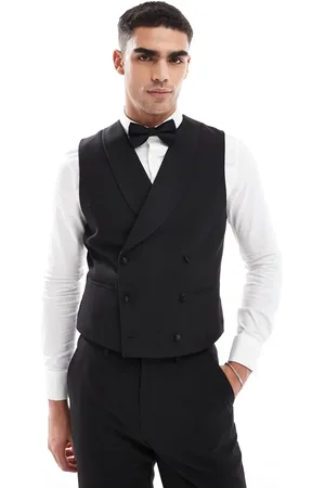 ASOS Dobbeltradet smoking-vest i slim fit