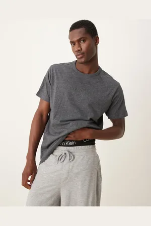 Calvin Klein Cotton Lounge - Mørkegrå lounge-t-shirt med broderet logo