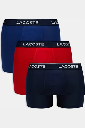 Lacoste Pakke med 3 par boksershorts i forskellige farver med marineblå linning