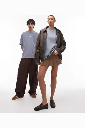 Dickies Plentywood - Forvasket mellemblå T-shirt med lille tone-i-tone logo