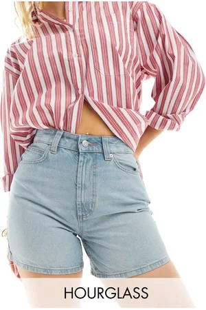 ASOS Hourglass - Dad-shorts i lyseblå denim