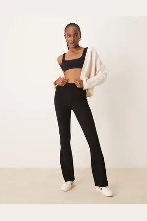 River Island Sorte ribstrikkede leggings med svaj