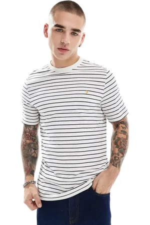 Farah Oakland - og marineblå T-shirt med striber