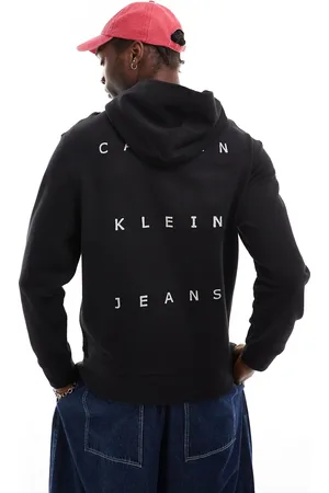 Calvin Klein Sort hættetrøje med print på ryggen