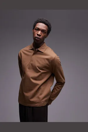 MANGO Mørkebrun sweatshirt med kravedetalje