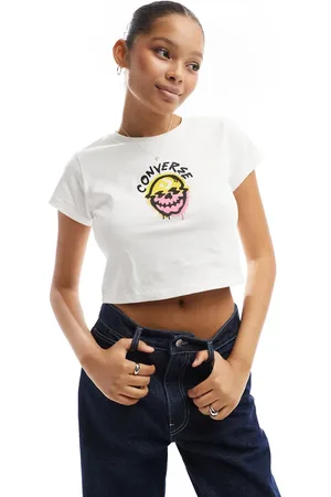 Converse T-shirt med spraymalet kranieprint