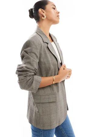 ONLY Oversized blazer med tern-Neutral