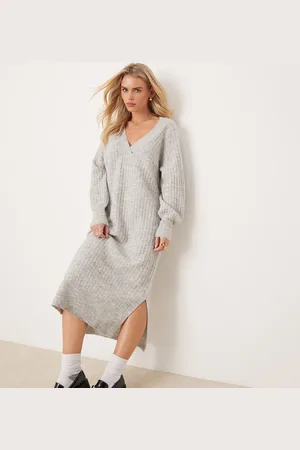 VERO MODA Og meleret sweaterkjole i oversized pasform med bløde ribber