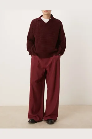 ASOS Løstsiddende, elegante og bordeauxrøde bukser