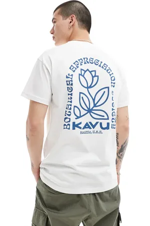 Kavu Rå T-shirt med botanisk print på ryggen