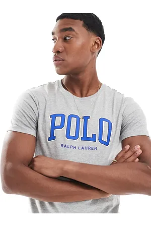 Ralph Lauren Gråmeleret T-shirt med logomærke i chenille-stof