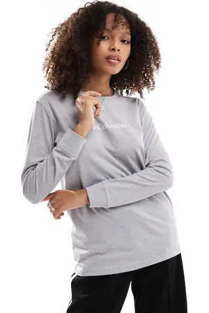 Columbia North Cascades - Grå-nistret T-shirt med lange ærmer