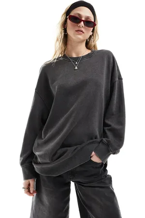Monki Sweatshirt i oversized pasform med syrevask