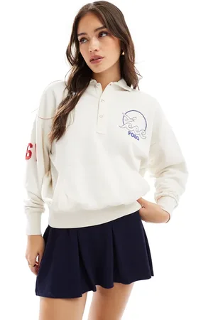 Ralph Lauren Rugby-poloskjorte med mærker i cremehvid