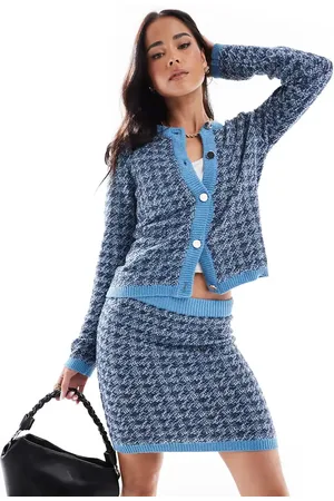 VERO MODA Strikket cardigan med pepitatern - Del af sæt