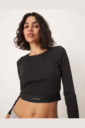 Calvin Klein Modern - ribstrikket top med lange ærmer