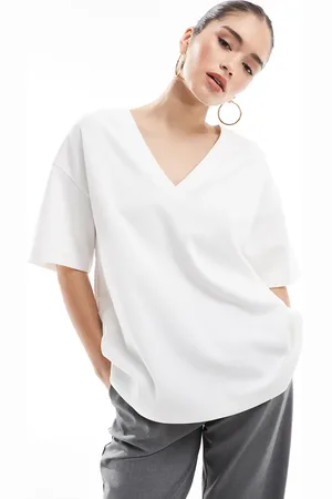 Bershka Oversized T-shirt med V-hals
