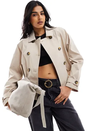 ONLY Beige trenchcoat i kort længde-Neutral