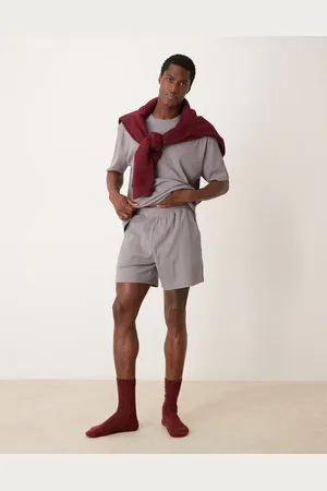ASOS Capsule Collection - Lysegråt lounge-sæt med afslappet T-shirt og shorts-Neutral
