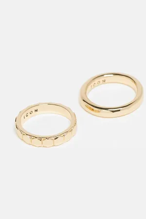 Icon Brand Sekskantet båndring i guldfarve