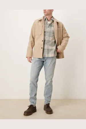 Abercrombie & Fitch Athletic - Jeans i lys vask i slim fit-Blå