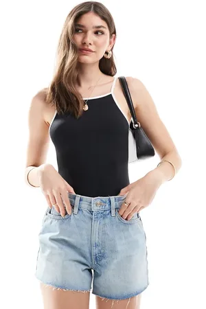 ASOS Cami-bodystocking med hvide kanter