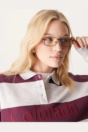 Jeepers Peepers Sorte og rektangulære solbriller i metal