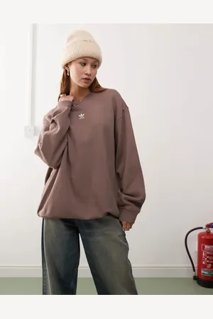 adidas Essentials - Brun og oversized sweatshirt i frotté