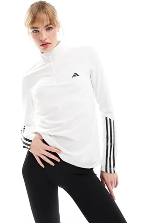adidas Adidas Training - Hyperglam - Hvid top med 1/4-lynlås