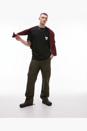 Carhartt Kakifarvede regular-cargobukser med camouflageprint-Grøn