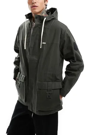 Parlez Drax - Kakigrøn parka-jakke