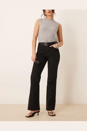 Gina Tricot Sorte bootcut stretch-jeans med mellemhøj talje og svaj