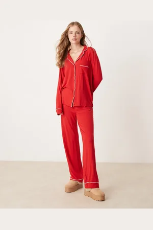 New Look Rødt og langærmet pyjamassæt
