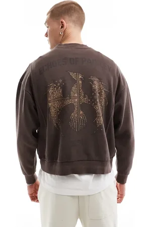 Pull&Bear Forvasket sweatshirt med grafisk print-Sort