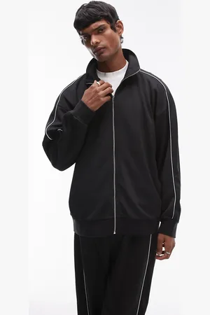 Topman Oversized sweatshirt med gennemgående lynlås og dobbelte kantdetaljer - Del af sæt