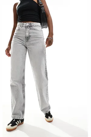 Bershka Grå mom-jeans i komfortabel pasform