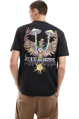 AllSaints Strummer - Sort T-shirt med print på ryggen