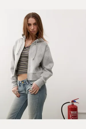 Monki Og cropped hættetrøje med lynlås