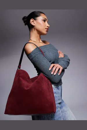 ASOS Tote-taske i ruskind-Rød